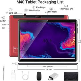 img 3 attached to 10 Inch Android 10.0 Pie Tablet with Keyboard Case and Mouse, 4GB RAM 64GB ROM, Quad Core, Google GMS Certified, IPS HD Display, 8MP Dual Camera, 8000mAh, WiFi - Red