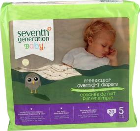 img 4 attached to 🌙 Seventh Generation Overnight Diapers - Size 5-20 ct: Premium Protection for Baby's Sleep