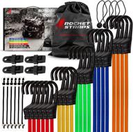 🚀 36-piece rocket straps bungee cord set with hooks - assorted lengths (48", 40", 32", 24", 18", 10") - including tie downs, ball bungees, and carrying bag logo