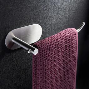 img 4 attached to 🔗 ZUNTO Adhesive Towel Ring - Self-Adhesive Hand Towel Holder for Bathroom Kitchen, No Drilling - SUS 304 Stainless Steel, Brushed Finish