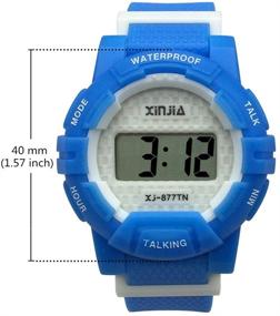 img 3 attached to ⌚ Electronic Sports Watch with Alarm - English Talking Feature and Blue Rubber Strap