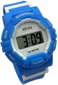 img 4 attached to ⌚ Electronic Sports Watch with Alarm - English Talking Feature and Blue Rubber Strap