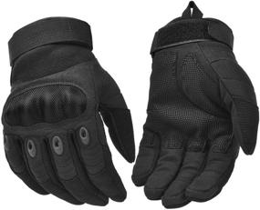 img 4 attached to 🧤 Full Finger Military Tactical Gloves for Motorcycle Riding, Army Airsoft - Black, X-Large