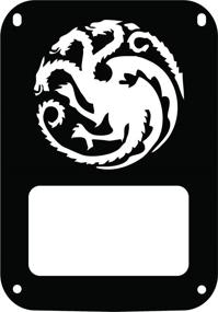 img 2 attached to 🔥 Enhance Your Jeep JK Wrangler with Game of Thrones House of Targaryen Tail Lamp Light Covers - Set of 2, in Black!