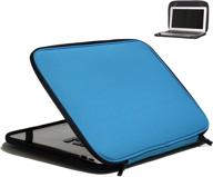 inntzone lightweight laptop sleeve slim case - blue, 11-11.6 inch, foldable bag for notebook computers, carrying flip cover logo