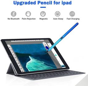 img 1 attached to Циановый стилус-ручка Pencil для iPad Air 4-го поколения и iPad 8-го поколения с функцией подавления ладони - совместим с iPad 8-го, 7-го и 6-го поколения (2018-2020), iPad Air 4-го и 3-го поколения, iPad Pro (11/12.9 дюйма).