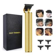 gold hair clippers for men - cordless rechargeable beard trimmer & grooming kit with t-blade ceramic blade shaver - ideal for family and barbers logo