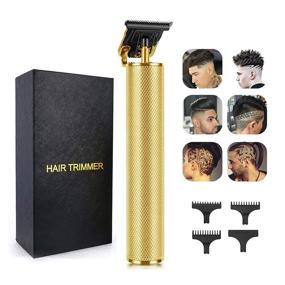 img 4 attached to Gold Hair Clippers for Men - Cordless Rechargeable Beard Trimmer & Grooming Kit with T-Blade Ceramic Blade Shaver - Ideal for Family and Barbers