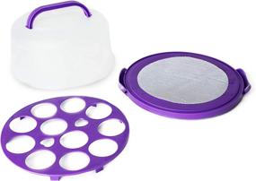 img 3 attached to 🥧 Convenient Purple Pie Pal: Ultimate Carrier for Tall Pies & Cakes - Portable, Cupcake Storage, Veggie, Fruit & Nut Tray, Fits 9 In. Cakes & Pies!