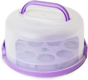 img 4 attached to 🥧 Convenient Purple Pie Pal: Ultimate Carrier for Tall Pies & Cakes - Portable, Cupcake Storage, Veggie, Fruit & Nut Tray, Fits 9 In. Cakes & Pies!