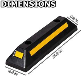 img 1 attached to The Ultimate VaygWay Rubber Parking Curb Guide: Heavy-Duty Car Parking Block – 🚗 2 Pack Black Yellow Reflective – Perfect for Universal Car, RV, Trailer Garage Use