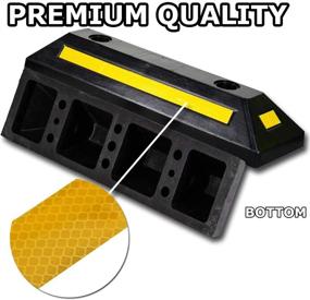 img 2 attached to The Ultimate VaygWay Rubber Parking Curb Guide: Heavy-Duty Car Parking Block – 🚗 2 Pack Black Yellow Reflective – Perfect for Universal Car, RV, Trailer Garage Use