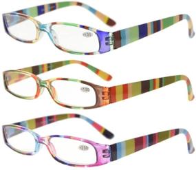 img 3 attached to 👓 Elegant Eyekepper 3 Pairs Reading Glasses for Women - Stylish Striped Pattern +0.75 Reading Eyeglasses