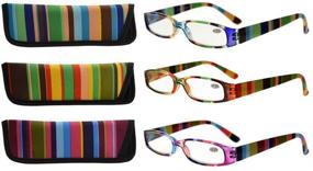 img 4 attached to 👓 Elegant Eyekepper 3 Pairs Reading Glasses for Women - Stylish Striped Pattern +0.75 Reading Eyeglasses