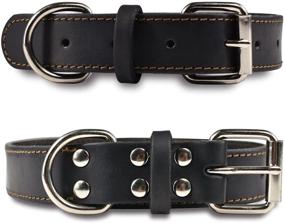 img 2 attached to 🐶 LUXACO Leather Dog Collar: Premium Quality Full Grain Latigo Leather Collar for Small and Medium Dogs - Soft, Durable, Black or Brown Options