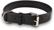 🐶 luxaco leather dog collar: premium quality full grain latigo leather collar for small and medium dogs - soft, durable, black or brown options logo