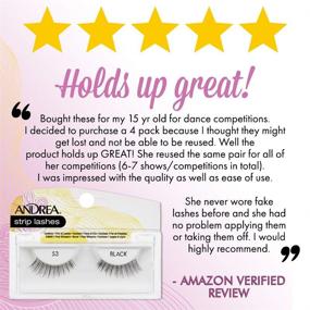 img 2 attached to 💁 Andrea False Lashes Style 53 - Black: Enhance Your Look with 4 Pairs