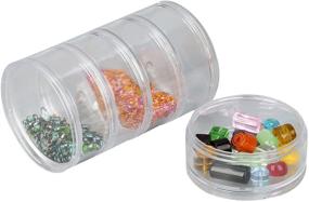 img 2 attached to 4/5 Layer Stackable Transparent Round PS Plastic TDOTM Big Cylinder Storage Container Box for Cosmetics, Jewelry, Beads, Sewing Pills...