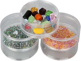 img 1 attached to 4/5 Layer Stackable Transparent Round PS Plastic TDOTM Big Cylinder Storage Container Box for Cosmetics, Jewelry, Beads, Sewing Pills...