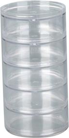 img 4 attached to 4/5 Layer Stackable Transparent Round PS Plastic TDOTM Big Cylinder Storage Container Box for Cosmetics, Jewelry, Beads, Sewing Pills...