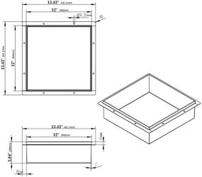 img 2 attached to 🚿 Ниша для душа из нержавеющей стали 12 x 12 с внутренней полкой - материалы высокого качества, современный дизайн, легкая установка - идеально подходит для хранения шампуней и мыла.