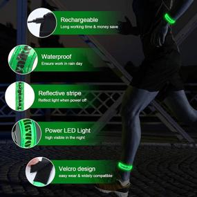 img 2 attached to 🔦 Enhance Visibility with Twowalkers Led Armband(2 Pack): Rechargeable Running Light for Runners, Reflective Running Gear