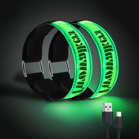 img 4 attached to 🔦 Enhance Visibility with Twowalkers Led Armband(2 Pack): Rechargeable Running Light for Runners, Reflective Running Gear