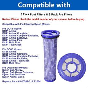 img 3 attached to 🔍 Pack of 6 Mochenli Replacement Vacuum Filters - Compatible with Dyson DC41 DC41 DC65 DC66 Vacuum, Including 3 Post Filters & 3 Pre Filters