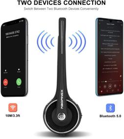 img 1 attached to 🎧 Беспроводная Bluetooth гарнитура для водителей грузовиков с микрофоном и шумоподавлением звука | Наушники поверх головы для мобильных телефонов, Skype, колл-центра | Офисный наушник и автомобильные наушники | Bluetooth V5.0