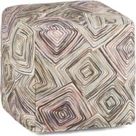 🪑 simplihome jodi cube pouf - multi color hand stitched cotton and wool upholstery - perfect for living room, bedroom, kids room - transitional, modern design logo