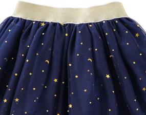 img 2 attached to 🌟 Sparkling Stars & Sun: Toddler Girls' Tulle Tutu Skirt with Sequins & Moon
