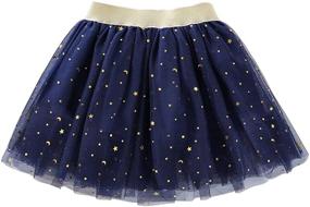 img 4 attached to 🌟 Sparkling Stars & Sun: Toddler Girls' Tulle Tutu Skirt with Sequins & Moon