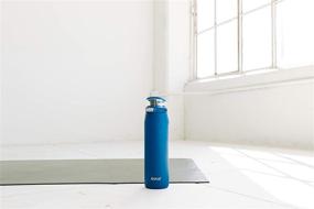 img 1 attached to 💧 ZULU Swift 20oz Stainless Steel Water Bottle with Antimicrobial Guardian Technology and Silicone Straw - Midnight