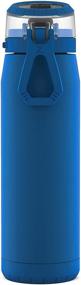 img 2 attached to 💧 ZULU Swift 20oz Stainless Steel Water Bottle with Antimicrobial Guardian Technology and Silicone Straw - Midnight