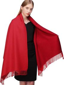 img 4 attached to Winter Cashmere Pashmina Reversible Scarves Women's Accessories in Scarves & Wraps