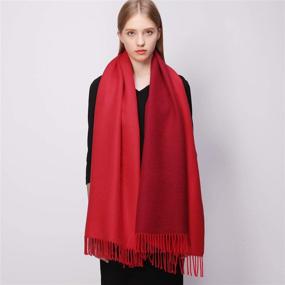 img 3 attached to Winter Cashmere Pashmina Reversible Scarves Women's Accessories in Scarves & Wraps