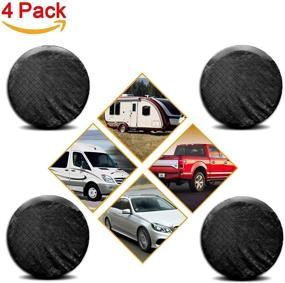 img 2 attached to 🔒 TeBaisea Waterproof Tire Covers for RV Wheel - Set of 4, Protect Your Motorhome Wheels, Fits 26" to 29" Diameters