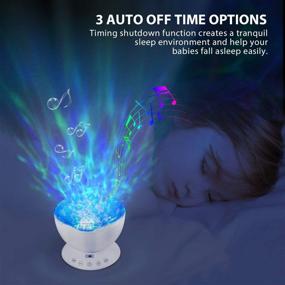 img 3 attached to 🌊 Ocean Wave Projector with Remote Control, Adjustable Lightness, Timer, 8 Lighting Modes, Music Speaker, Night Light Projector for Bedroom, Baby Kids, Adults - Sleep Gift, 12 LED Night Light Lamp