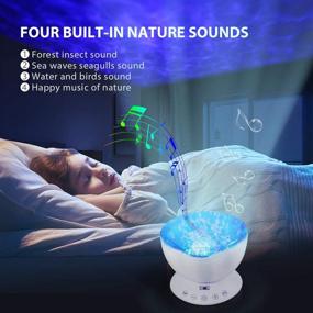 img 1 attached to 🌊 Ocean Wave Projector with Remote Control, Adjustable Lightness, Timer, 8 Lighting Modes, Music Speaker, Night Light Projector for Bedroom, Baby Kids, Adults - Sleep Gift, 12 LED Night Light Lamp