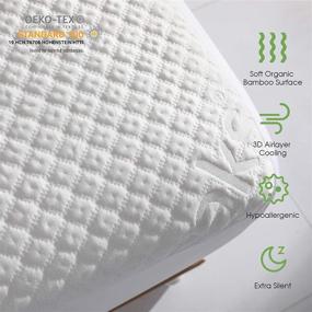 img 3 attached to Premium Bamboo Cooling Mattress Protector - King Size, Waterproof Fitted Mattress Pad Cover with Extra Deep Pocket, Fits up to 18 Inches