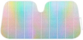 img 3 attached to 🚘 BDK Sharper Image Iridescent Mermaid Hologram Sun Shade: Chameleon Front Windshield Shade for Car Truck SUV - 58 x 27 Inch