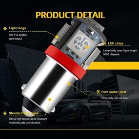 img 2 attached to 🚘 Enhance Your Car's Door Lights with EverBrightt 20-Pack Red BA9S 5050 5SMD LED Bulbs - Premium Wedge Light for 12V