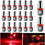 🚘 enhance your car's door lights with everbrightt 20-pack red ba9s 5050 5smd led bulbs - premium wedge light for 12v logo