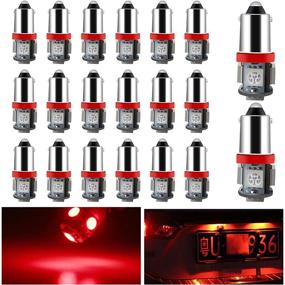 img 4 attached to 🚘 Enhance Your Car's Door Lights with EverBrightt 20-Pack Red BA9S 5050 5SMD LED Bulbs - Premium Wedge Light for 12V