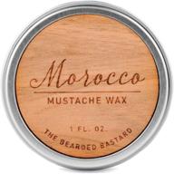 moroccan mustache wax for strong all-day hold, men's grooming wax, enriched with beeswax, lanolin, and jojoba essential oil, men's facial hair care product, all-natural 1oz tin logo