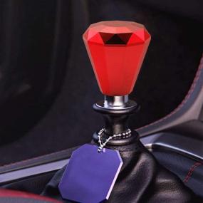 img 3 attached to 💎 Diamond Aluminum Shift Gear Knob with 3 Adapters - Red (8/10/12mm) #8555