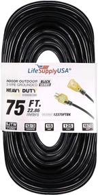 img 4 attached to 🔌 Black Industrial Electrical Extension Cord with Indoor/Outdoor Lighting