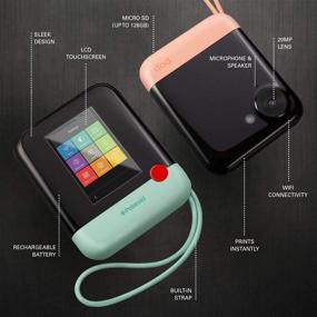 img 2 attached to 📸 Портативный мобильный фотопринтер Polaroid WiFi Wireless 3x4 (синий) с LCD сенсорным экраном, совместимый с iOS и Android