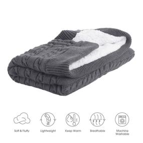 img 3 attached to 👶 Cozy and Soft Knitted Fleece Swaddle Blanket for Newborns - Warm Blanket for Baby Boy or Girl - Ideal Gift for New Moms; Perfect for Strollers or Car Seats - Grey Color