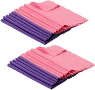 20-pack microfiber cleaning cloths for smartphones, laptops, tablets, lenses, 📱 lcd monitors, tvs, cameras, eyeglasses, optics, etc. (purple + pink) by coloryourlife logo